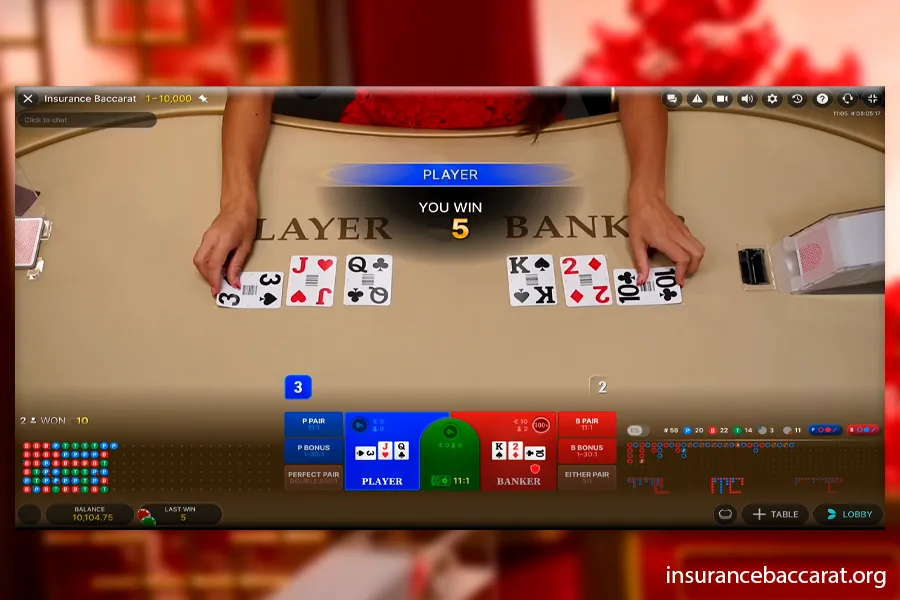 Insurance Baccarat Demo Preview